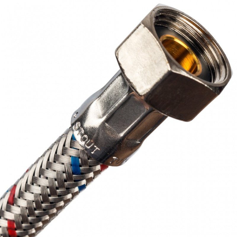 Гибкая подводка для воды ВР 1 х ВР 1 STOUT - 800 мм SHF0146182525 - Вид №1