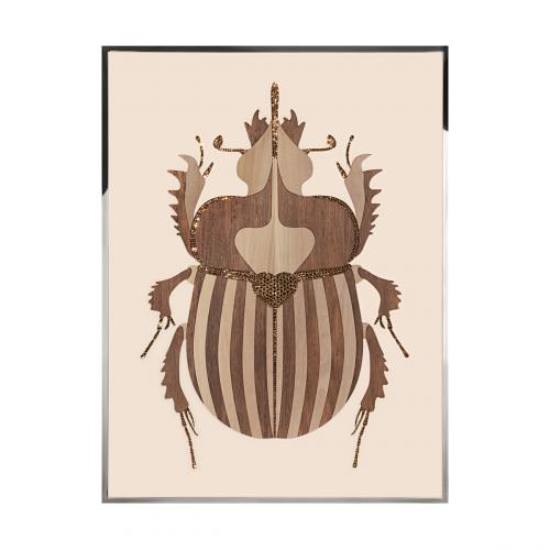 Beetle B Произведение искусства из ископаемого дерева Visionnaire 