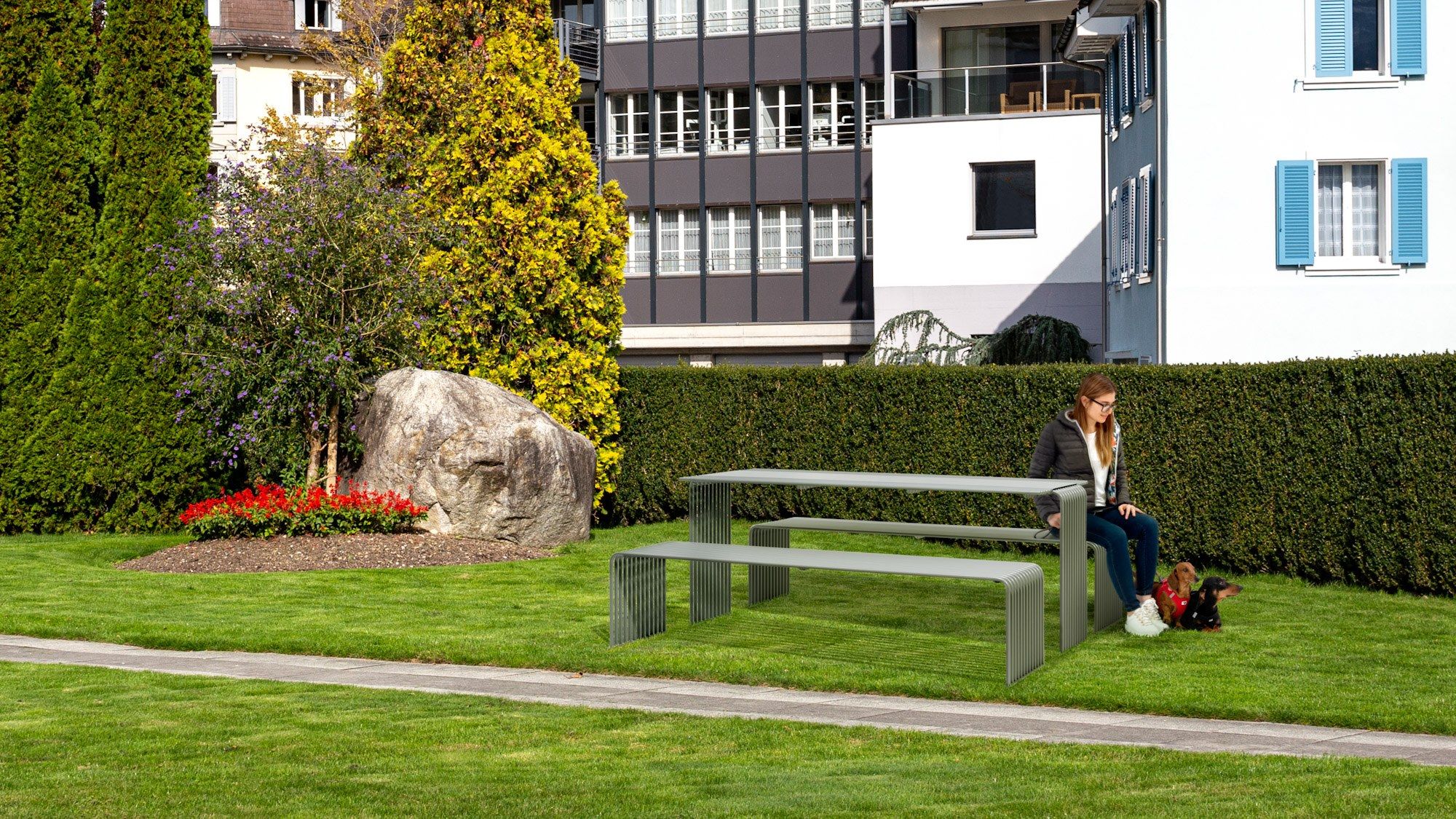 Металлическая скамья со спинкой Urbantime Zeroиндексы.015 ARCH-00027455 - Вид №3