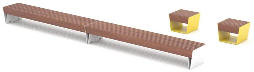 mmcité1 Скамейка из стали и дерева Blocq sun-id-1489594 - Вид №7