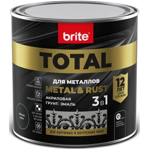 Грунт-эмаль 3 в 1 Total цвет черный 0.75 л