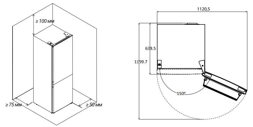 9069207 Холодильник с морозильником   Nordfrost RFC 390D NFXd черный STDN-0011353 - Вид №4