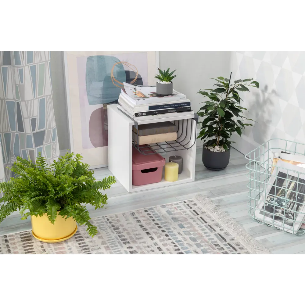 Стеллаж Spaceo KUB 1 секция 36x36.1x31.7 см ЛДСП цвет белый 82731908 STLM-2094664  - Вид №10