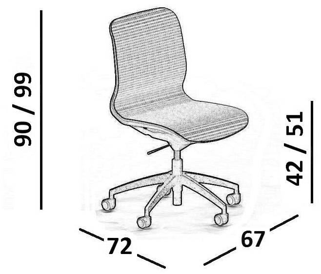 Luxy Стул для руководителя из нейлона® на колесиках со средней спинкой Smartlight sun-id-1470823 - Вид №5