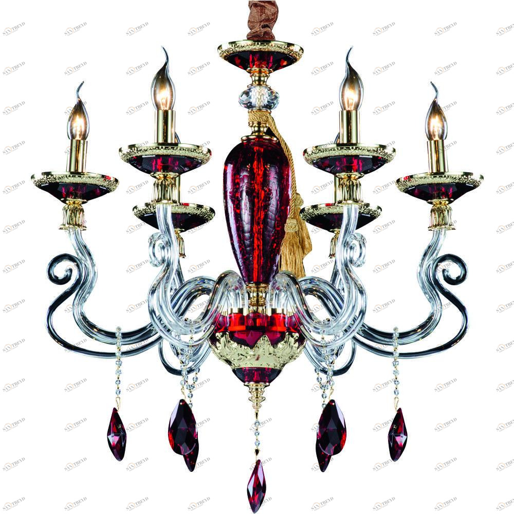Подвесная люстра Divinare Simona 5125/10 LM-6 DIVINARE ДИЗАЙНЕРСКИЕ, SIMONA RED 074993 Красный 