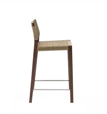 Andreu World Высокий табурет из дуба с подставкой для ног и спинкой Valeria Bq7514-bq7523 - Вид №2
