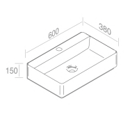 L621T0R1V4.100 Накладная раковина прямоугольная A. e T. Italia Fly Белый глянцевый AeT ITALIA - Вид №1