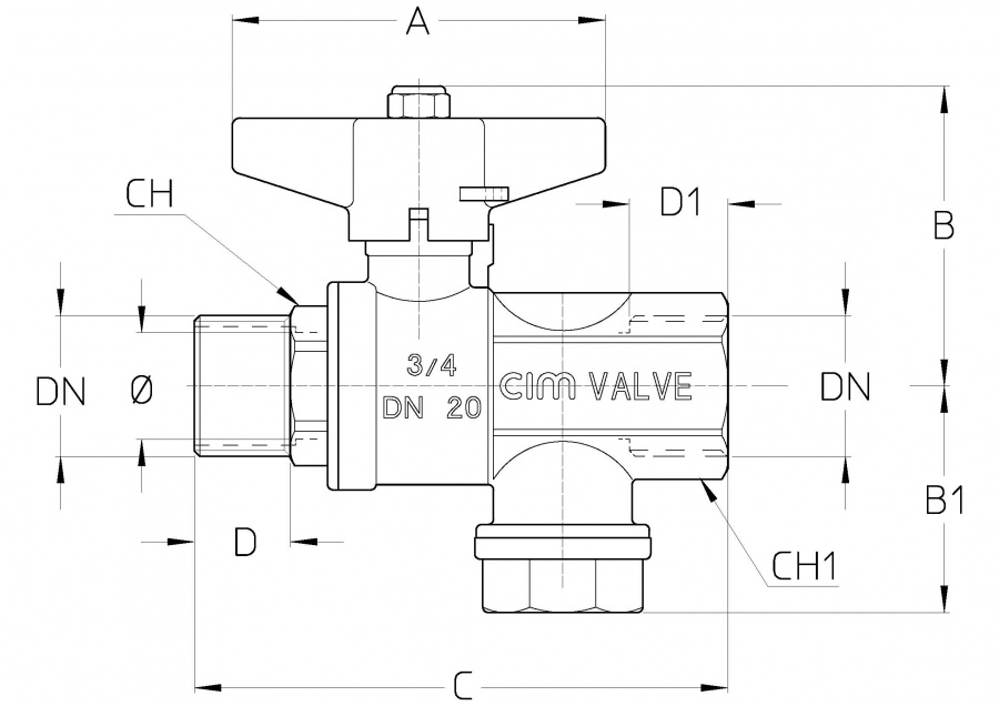 CIMBERIO CIM 620MA 12 Шаровой кран с фильтром серии T12 CIM 620MA  - Вид №1