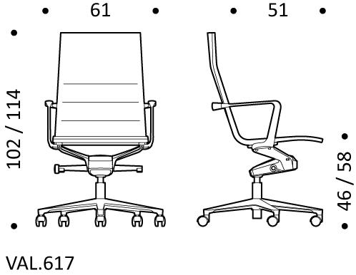 ICF Поворотное офисное кресло из кожи с 5-ю спицами и колесами Valea sun-id-1358564 - Вид №5
