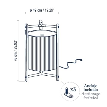 Деревянный светодиодный торшер с регулируемой яркостью Bover Kando ARCH-00053849 - Вид №10