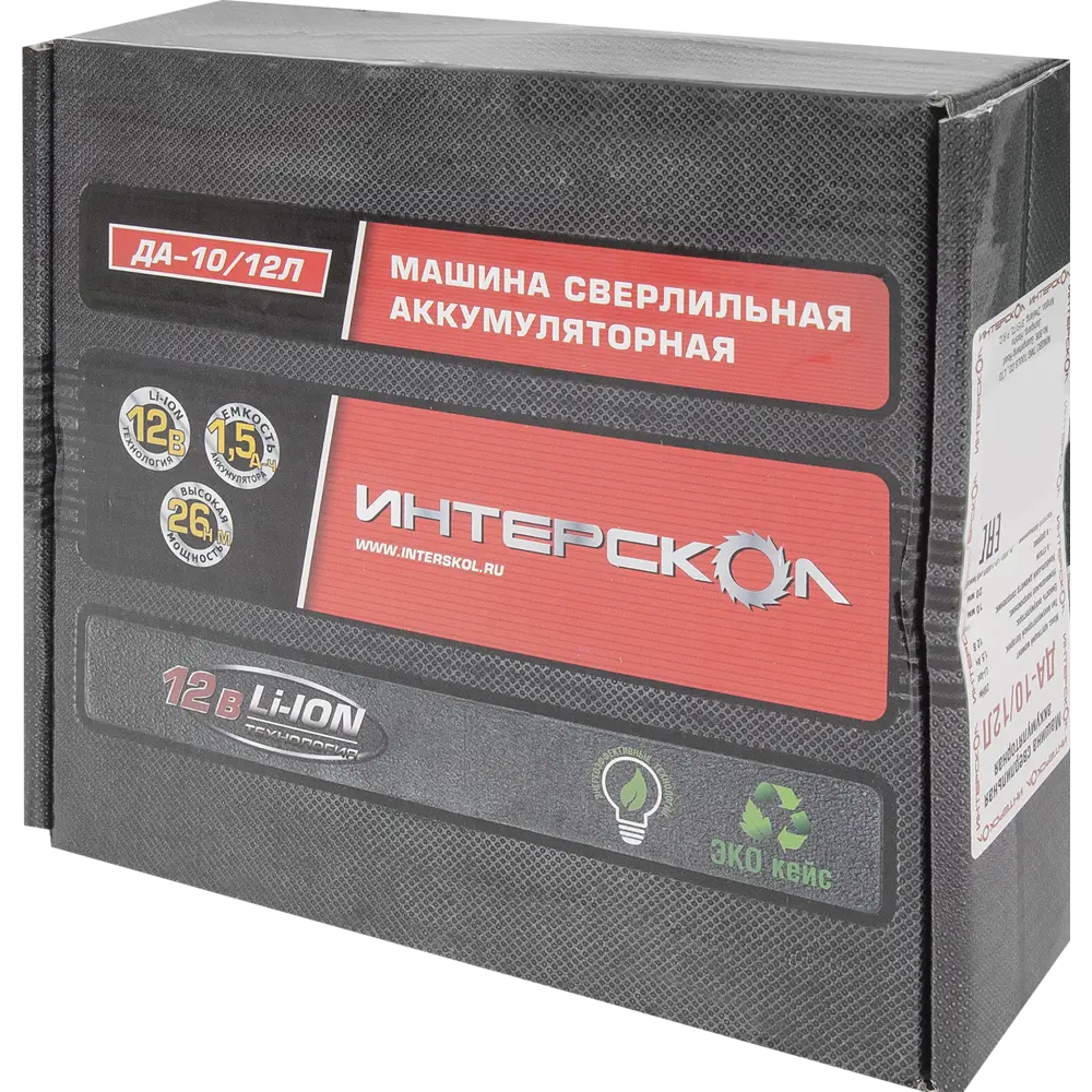 Дрель-шуруповерт аккумуляторная Интерскол ДА-10/12Л, 12 В Li-ion 2x1.5 Ач STLM-2008338 - Вид №5