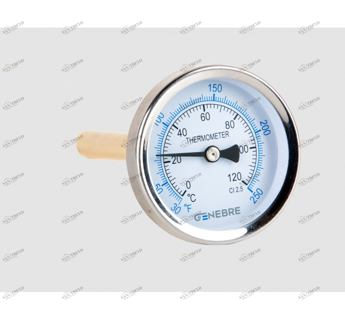 GENEBRE 8033 060 Биметаллический термометр 63мм (нижний вход) 