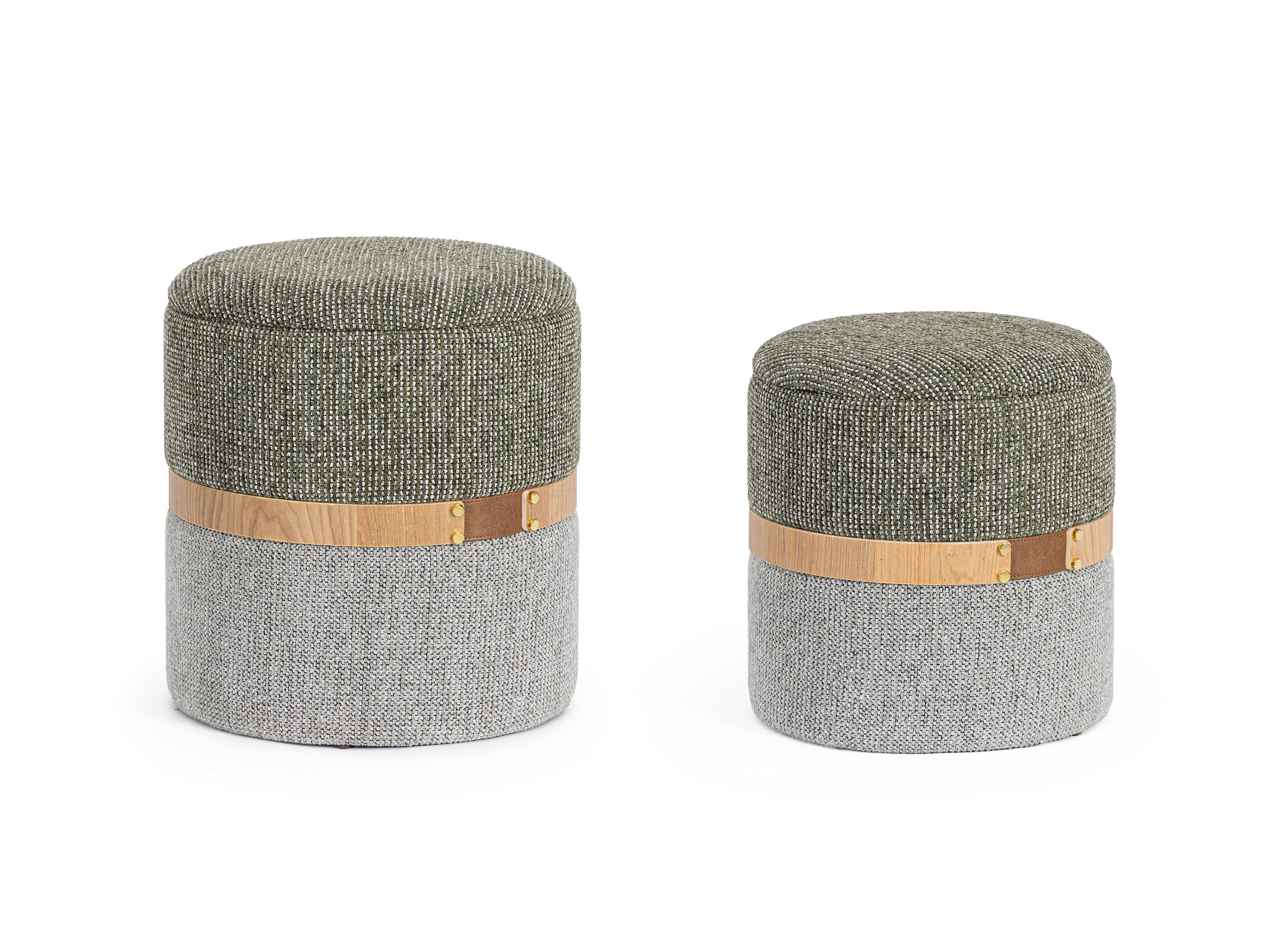 Набор из 2 круглых пуфиков из ткани BIZZOTTO TANYA ARCH-00150115 - Вид №1