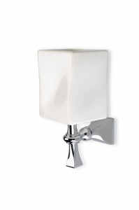 PR10(08-BI) Stil Haus Prisma, настенный керамический стакан, цвет хром - белая керамика