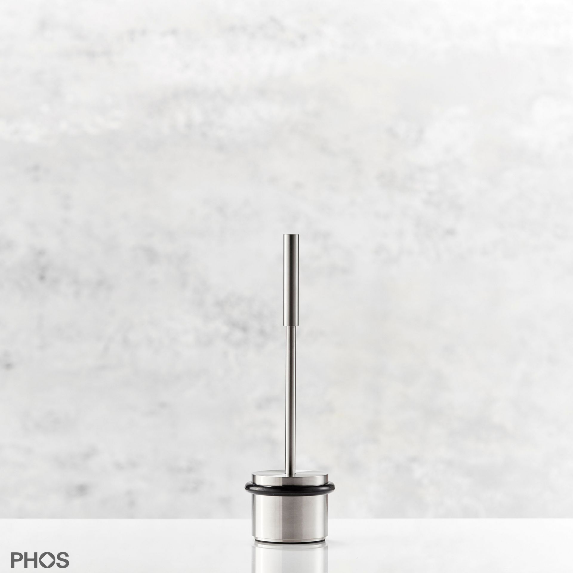 TSB90-75G275 Напольный дверной стопор, тяжелый, с ручкой 27,5 см, ø90 мм, высота 75 мм. PHOS 