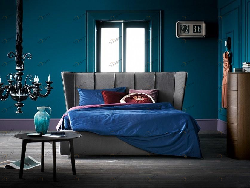 Dall'Agnese Двуспальная кровать из ткани с высоким изголовьем sun-id-1406892