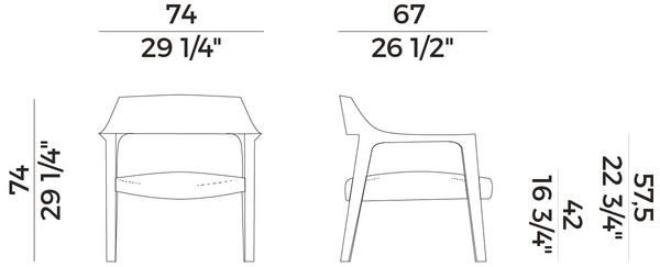 Potocco Мягкое кресло с подлокотниками Scheggia 906/pli - Вид №2