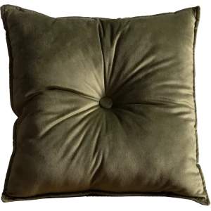 Подушка с пуговицей Бархат 43x43 см цвет зеленый