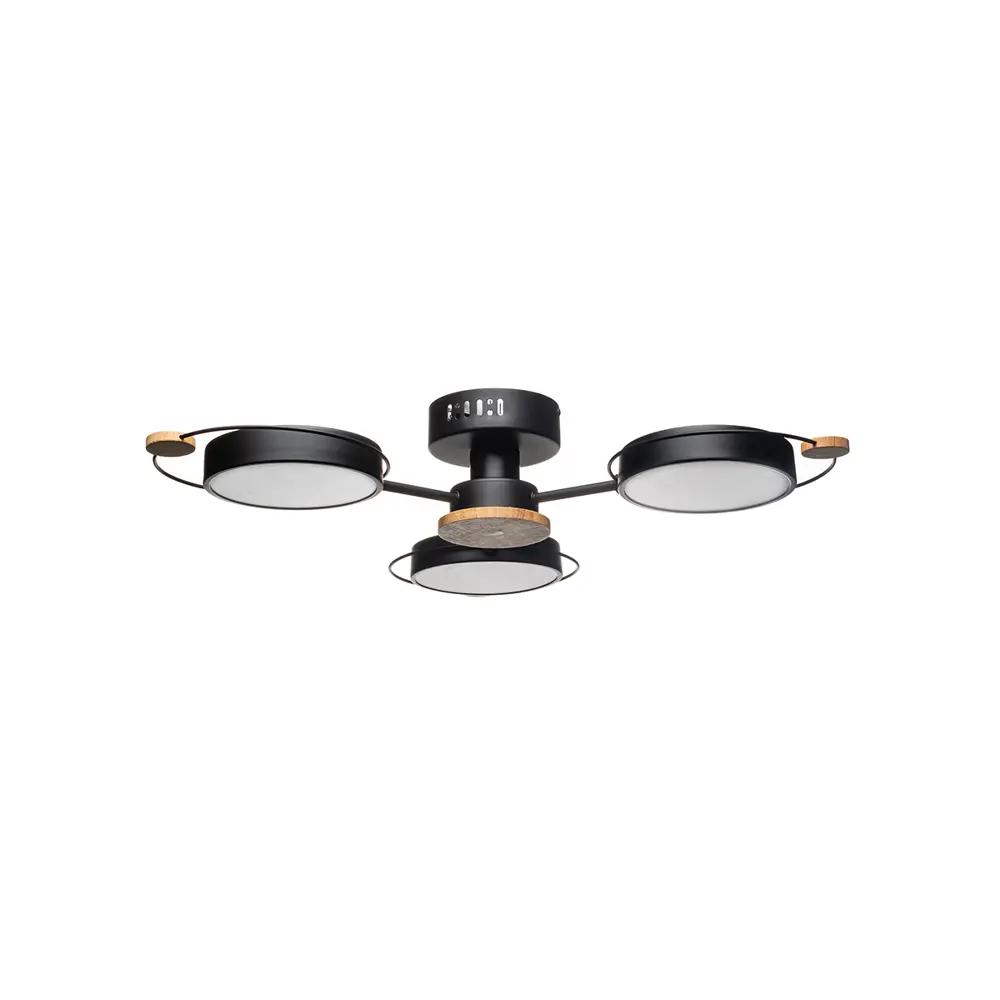 Люстра потолочная светодиодная Lamplandia Bergen Black L1479 с пультом управления, 15 м²,регулируемый белый свет, цвет черный 89728003 STLM-2112559  - Вид №2