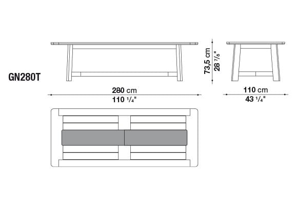 Прямоугольный садовый стол из тикового дерева B&B Italia Outdoor метла ARCH-00148269 - Вид №3