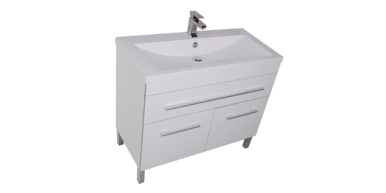 Комплект мебели Aquanet Верона 100 белый (напольный 1 ящик 2 дверцы) 00182942 - Вид №3