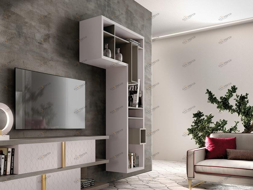 Valderamobili Открытая стенка из лакированной древесины с полками Mascari Msg033-tl