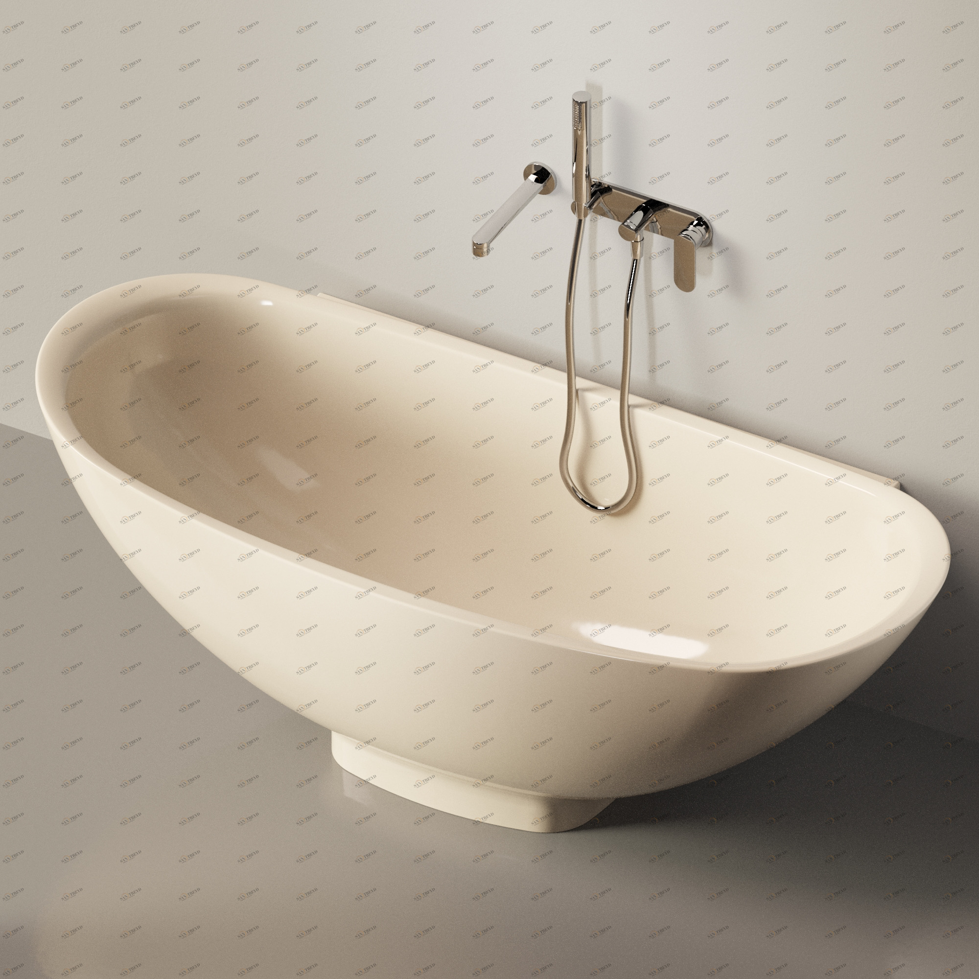 Flaminia IO e SI Ванна пристенная 165 см бежевая IOS70.1015 Ceramica Flaminia