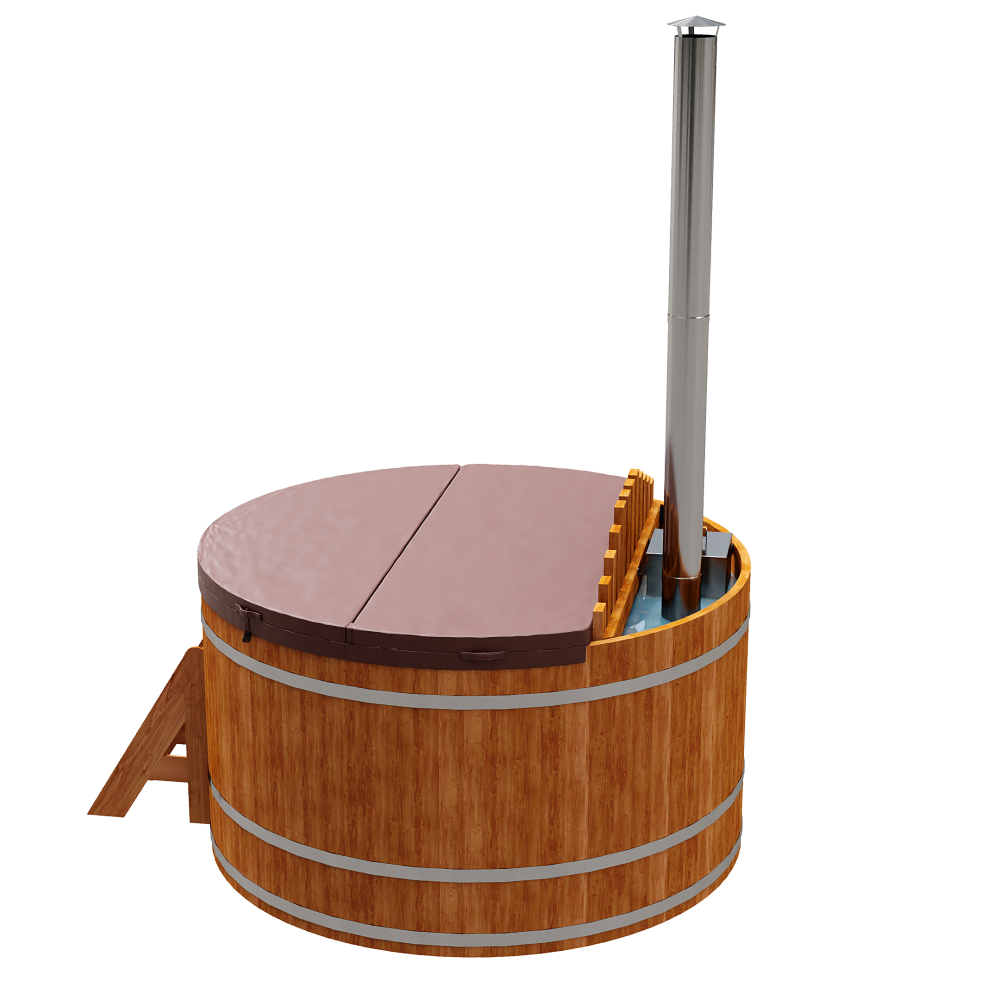 2108 Фурако из кедра D=1.5 с внутренней печкой. Высота 1,2м. Исполнение "Сращенная". Alyarus  - Вид №4