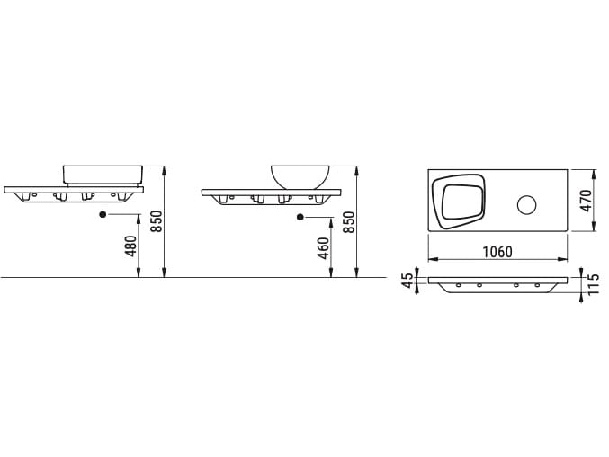 Керамическая столешница с одной раковиной Ceramica Dolomite за пределами ARCH-00062187 - Вид №4