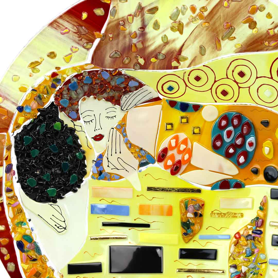 4149 ORIGINALMURANOGLASS Декоративное блюдце Поцелуй Климта - муранское стекло OMG 34 см  - Вид №1