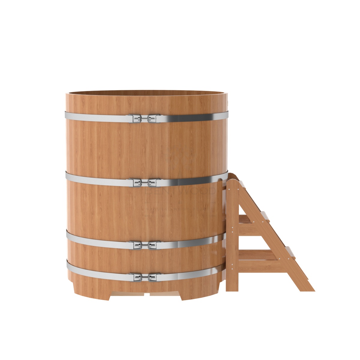 1287 Купель круглая из дуба d=1,17х1,4 натуральная Alyarus  - Вид №2