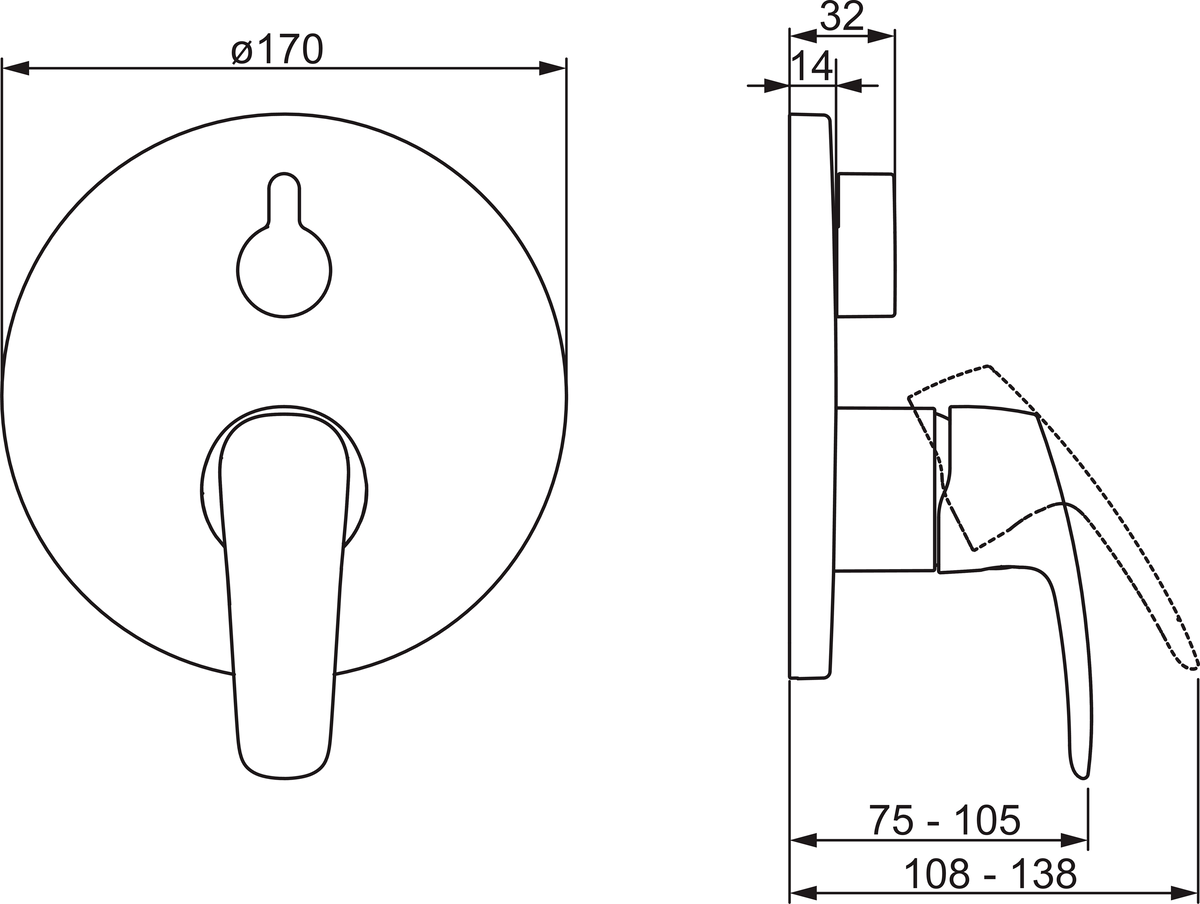 Oras 1044C Панель смесителя для ванны и душа 1044C Safira Хром  - Вид №1