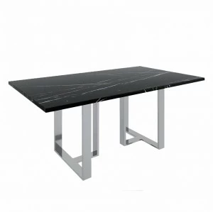 Обеденный стол черный с мраморной столешницей 200 см "Армстронг" АЛЕТАН  350919 Черный