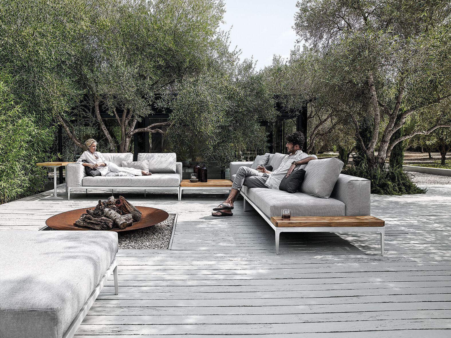 Тканевый модульный садовый диван Gloster сетка ARCH-00132626 - Вид №15