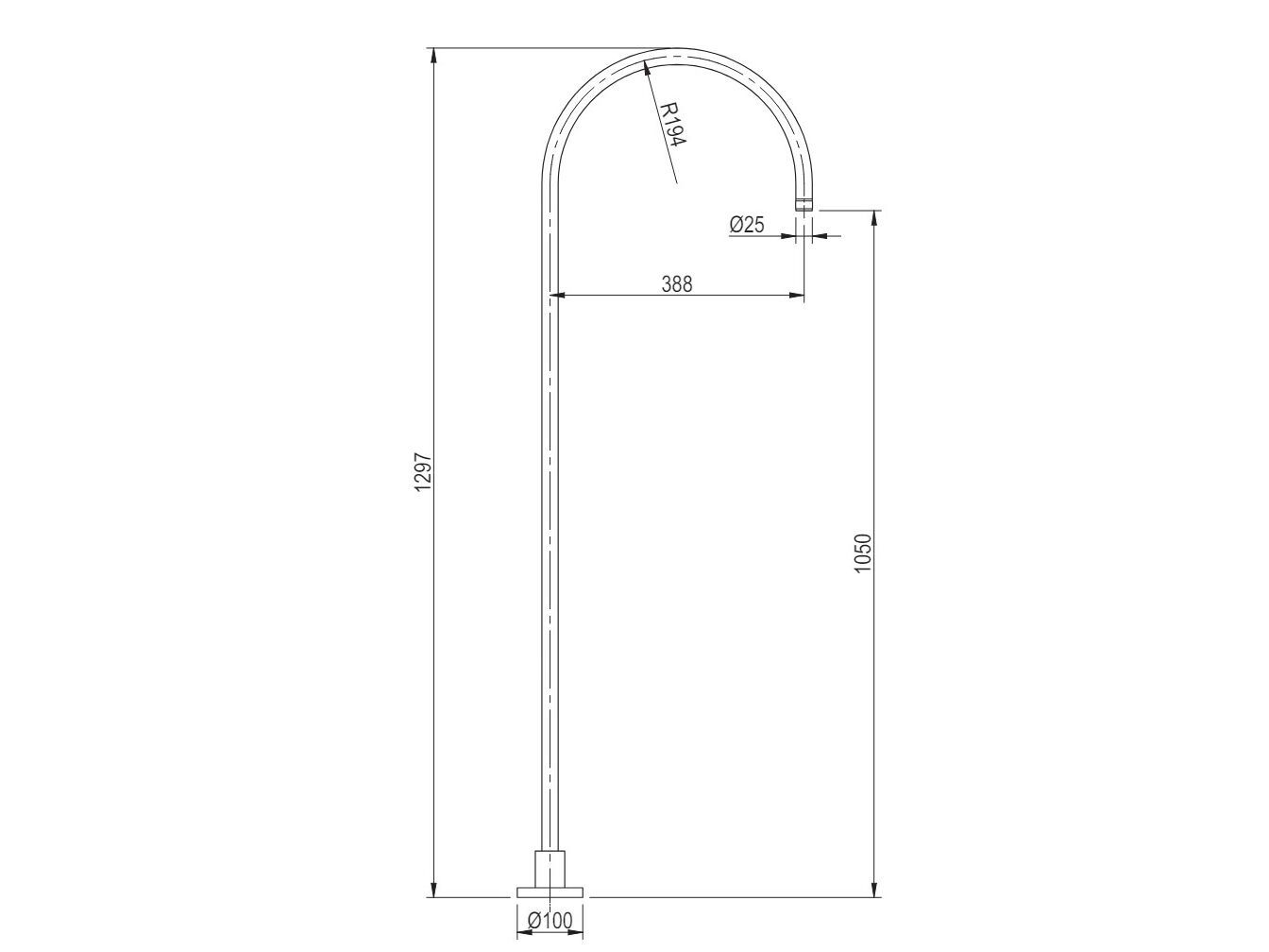 Напольная дозирующая насадка из нержавеющей стали для умывальника Super Inox ARCH-00131764 - Вид №2