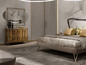 Bellotti Ezio Комод из полированного черного дерева с мраморной столешницей Gea 2018-81