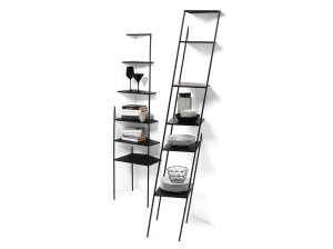 Окрашенный металлический угловой книжный шкаф