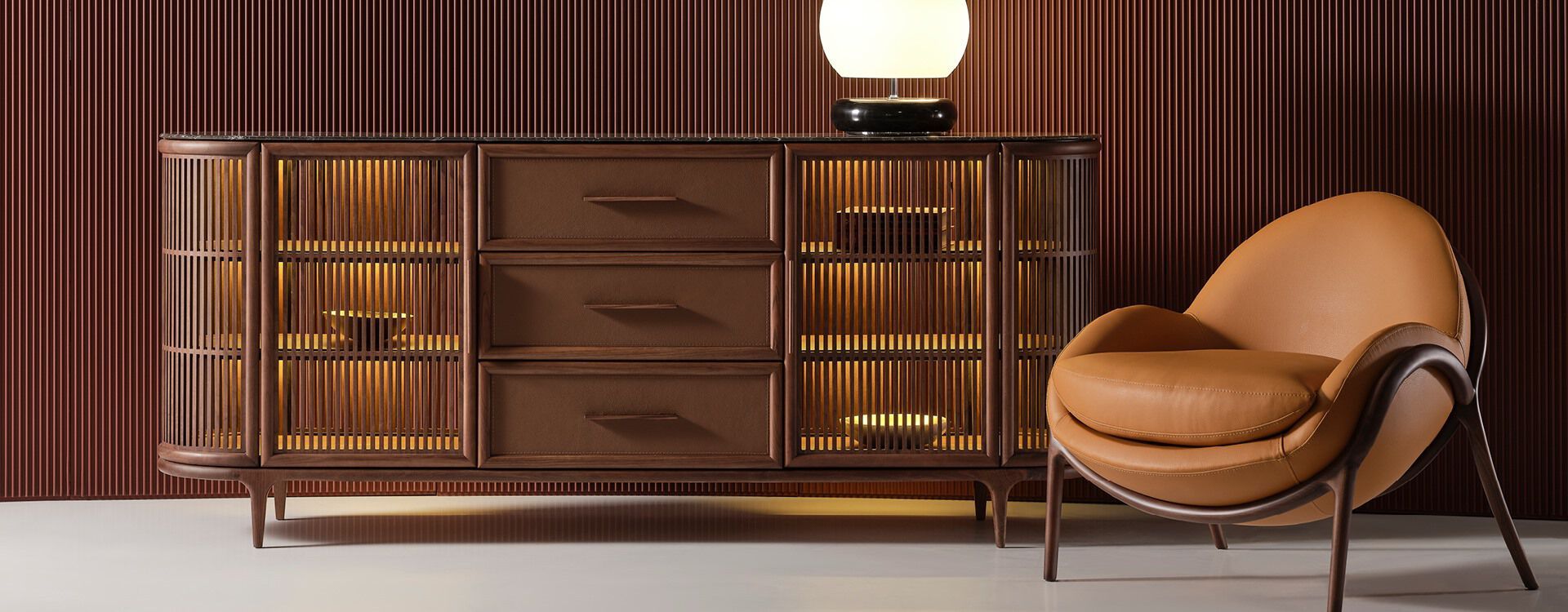 Шкаф из орехового дерева с ящиками Mobi груша ARCH-00027821 - Вид №4