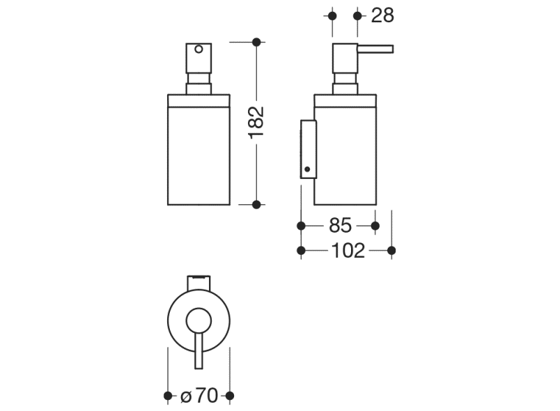 162.06.11165 Дозатор для мыла или дезинфицирующего средства с держателем HEWI System 900 - Вид №1