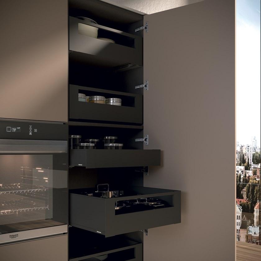 Febal Casa Лаковая кухня с островом с ручками sun-id-1460014 - Вид №5