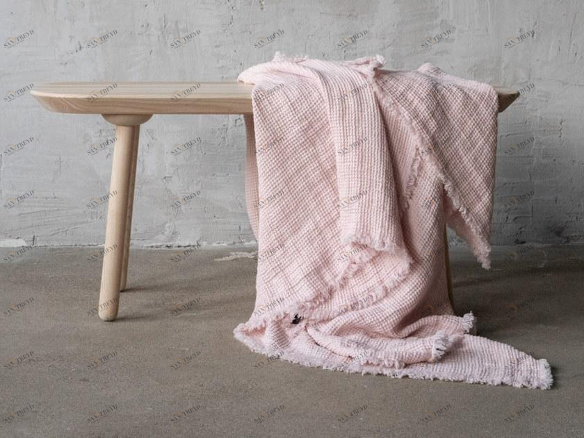 LinenMe Однотонный льняной плед ручной работы Washed waffle big 0913901 