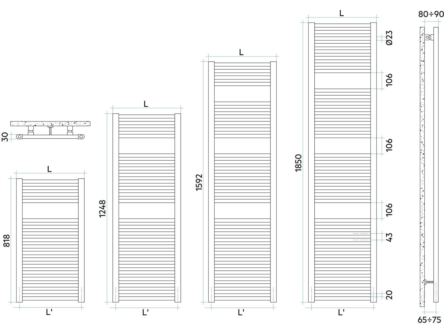 Стальной радиатор для ванной комнаты Irsap ARCH-00054582 - Вид №5