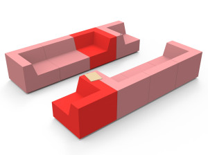 Модульный диван для контракта из пены QM