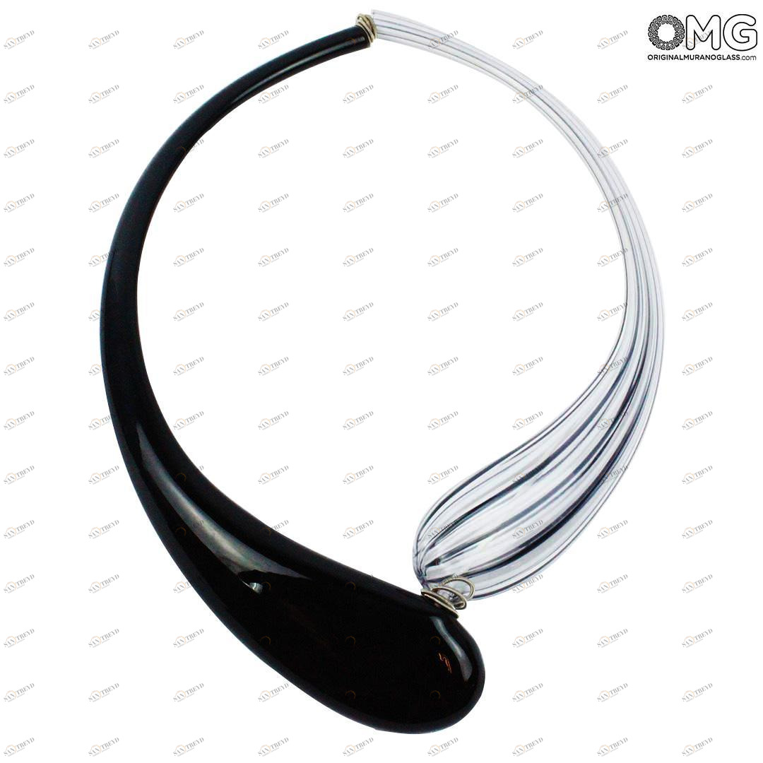 783 ORIGINALMURANOGLASS Колье Дениз черное-ТАО - муранское стекло OMG 21 см 