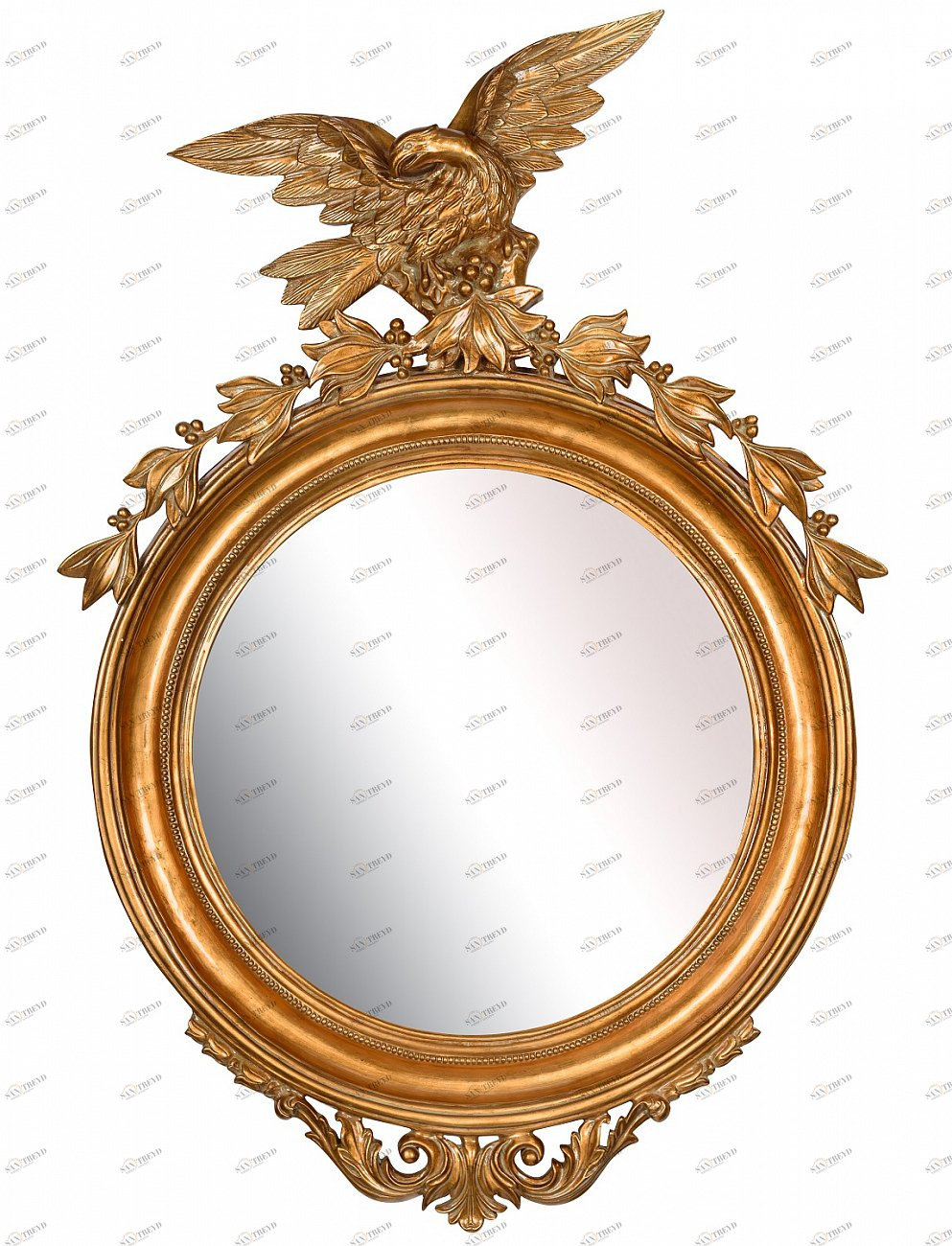 Зеркало настенное в деревянной раме античное золото Eagle ART-ZERKALO ПТИЦЫ 00-3948359 Зеркальный;золото 