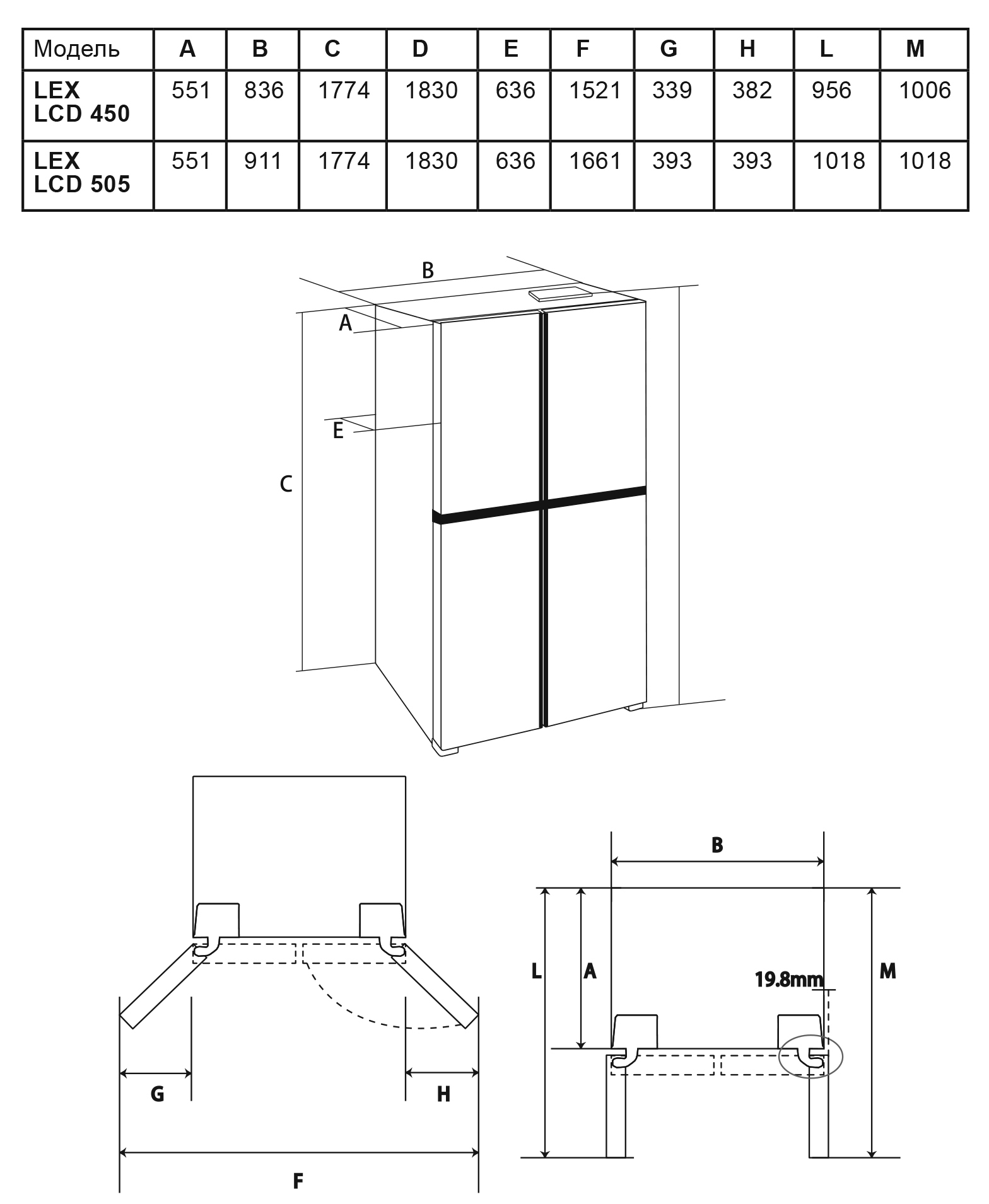 9009747 Холодильник многодверный   LEX LCD505BMID синий STDN-0008278 - Вид №8
