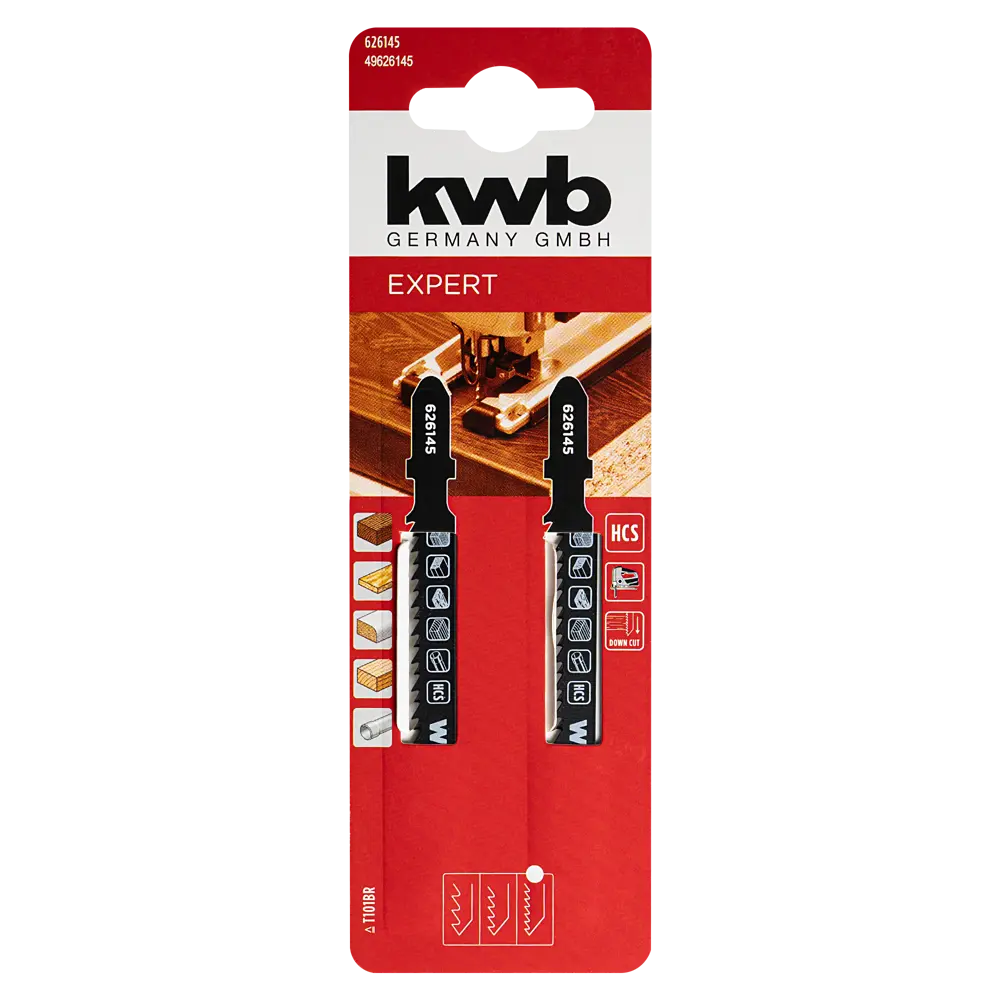 Пилка для электролобзика по дереву и пластику KWB 626145 быстрый и чистый рез, 2 шт STLM-2202768 - Вид №3
