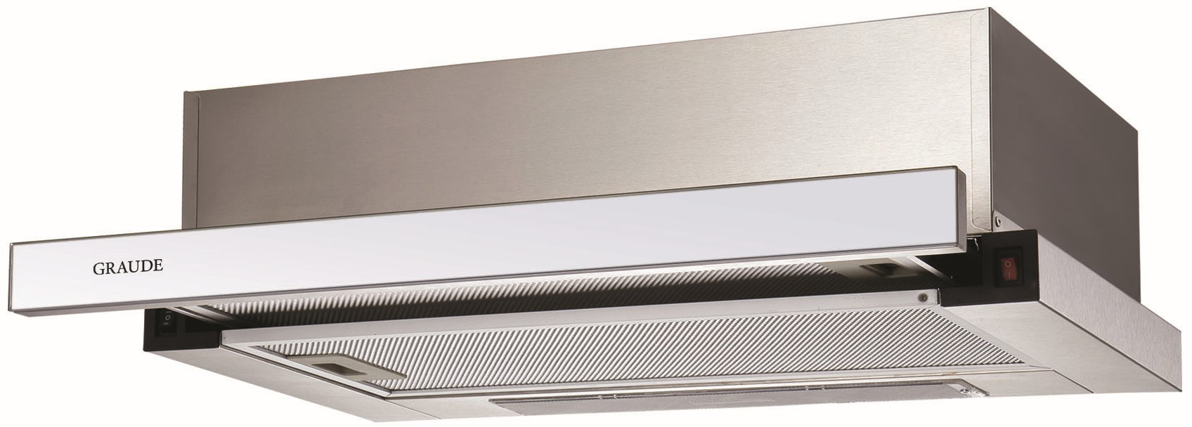 DHF 60.0 W Встраиваемые вытяжки / 595 х 194 х 489 мм, управление classic control,производительность: 550 м3/ч,уровень шума: 64 дб,мотор profi fan, 2 х 3-слойный алюминиевый фильтр,декоративная панель из белого стекла,материал: 430 нержавеющая сталь Graude Santreyd 