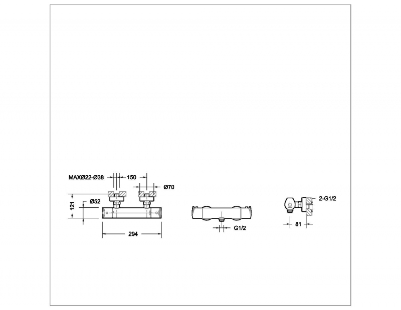 Смеситель для душа термостат Nizza F9353387CP-01-RUS bravat  - Вид №1