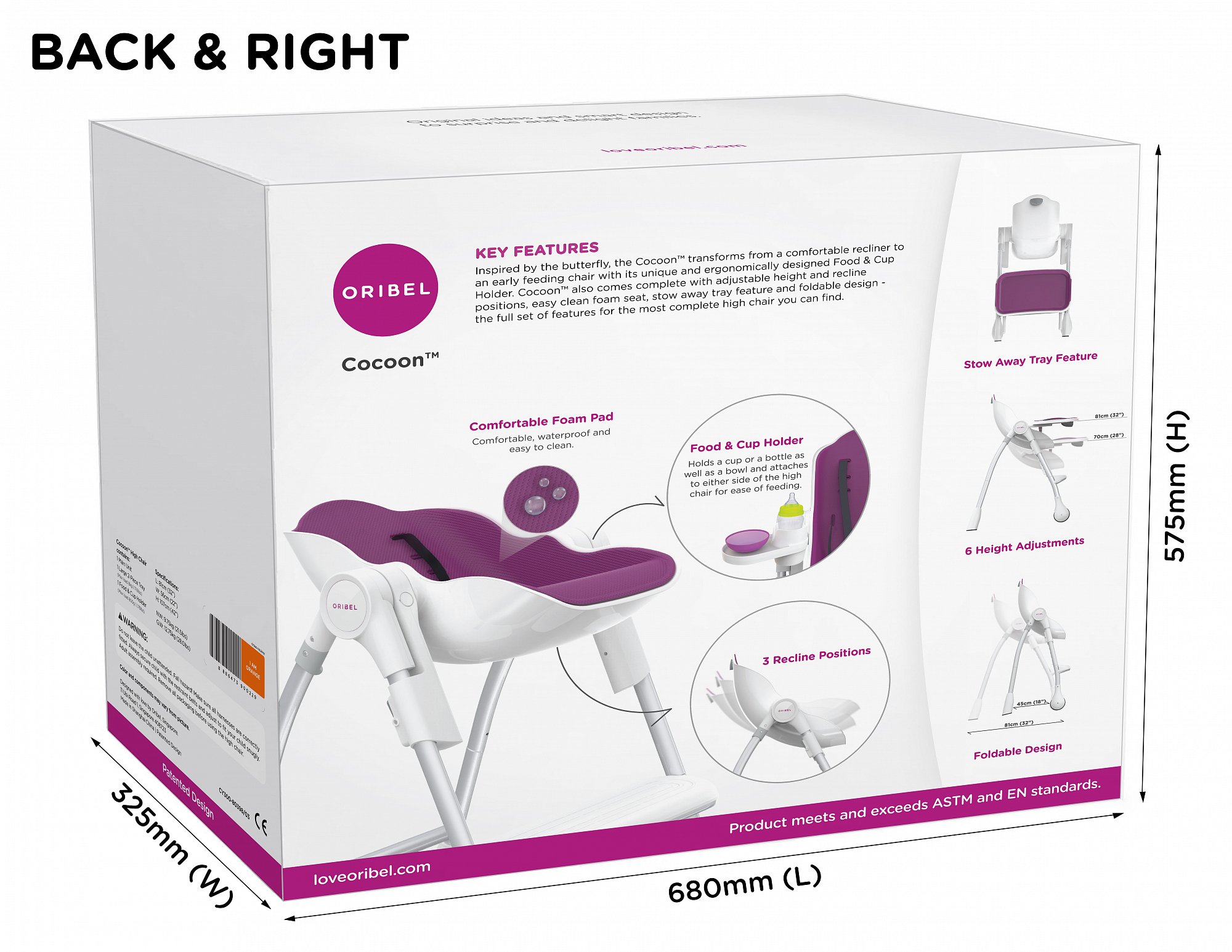 Стульчик для кормления Cocoon фисташковый макарон ORIBEL  322520 Зеленый Santreyd  - Вид №6